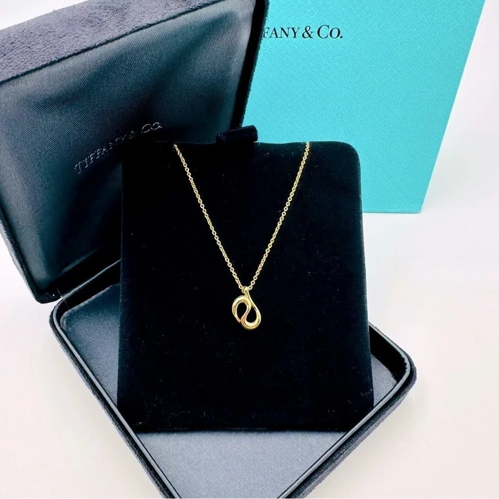 RARE Tiffany & Co. 18K Yellow Gold Elsa Peretti Wave Necklace with PACKAGING